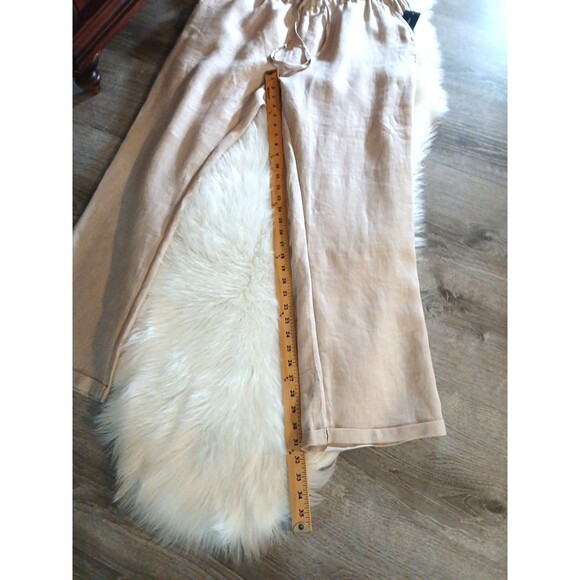 NWT Tommy Hilfiger Saharam Safari 100% Linen Women's Sz 16 Wide-Leg Beige Pants - Picture 9 of 11